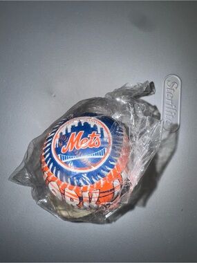 New York Mets Logo Baseball - Blue & Orange